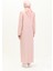 Kravat Yaka Düğmeli Elbise 5111-07 Pembe 5