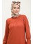 Bürümcük Kumaş Etek Ucu Büzgülü Tunik 0404DA-06 Kiremit 3