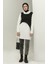 Kapüşonlu Sweatshirt 23109-01 Ekru Siyah 1