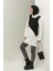 Kapüşonlu Sweatshirt 23109-01 Ekru Siyah 2