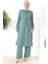 Kolyeli Tunik Pantolon Ikili Takım 8585-03 Çağla Yeşili 2