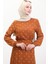 Çapa Desen Kuşaklı Elbise 0461-01 Taba 4