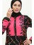 Desenli Viskon Elbise 0188-03 Siyah 4