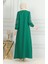 Kolu Lastikli Taşlı Abiye Elbise 0497-01 Zümrüt Yeşili 5