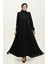 Dantel Detaylı Mevlana Ferace 5069-01 Siyah 1
