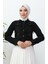 Düğmeli Bolero Kot Ceket 37001-03 Siyah 3