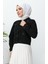 Düğmeli Bolero Kot Ceket 37001-03 Siyah 4