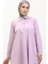 Gizli Düğmeli Yırtmaçlı Tunik 6478-18 Lila 3