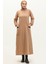 Iki Iplik Cepli Elbise 0274-02 Sütlü Kahve 1