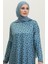 Rahat Kesim Desenli Tunik 8711-01 Petrol Mavisi 3