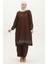Taş Baskılı Araboy Abiye Tunik Pantolon Ikili Takım 0409-02 Kahverengi 1
