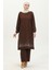 Taş Baskılı Araboy Abiye Tunik Pantolon Ikili Takım 0409-02 Kahverengi 2