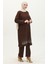 Taş Baskılı Araboy Abiye Tunik Pantolon Ikili Takım 0409-02 Kahverengi 3