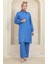 Gömlek Yaka Tunik Pantolon Ikili Takım 1003-01 Mavi 3