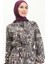 Desenli Viskon Elbise 0048-02 Mor 3