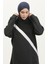 Kapüşonlu Sweatshirt 23078-01 Siyah Antrasit 3