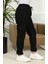 Beli Lastikli Jogger Kot Pantolon 3004-01 Siyah 1
