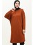 Yarasa Kol Mevsimlik Çizgili Tunik 8667-01 Siyah Kiremit 1