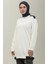 Sıfır Yaka Sweatshirt 23086-04 Ekru 3