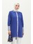 Çizgili Garnili Tunik 4823-01 Saks 1