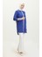 Çizgili Garnili Tunik 4823-01 Saks 2