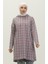 Respiro Kapüşonlu Jakarlı Kışlık Tunik 8703-01 Gri Mor 1