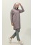 Respiro Kapüşonlu Jakarlı Kışlık Tunik 8703-01 Gri Mor 2
