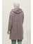 Respiro Kapüşonlu Jakarlı Kışlık Tunik 8703-01 Gri Mor 5
