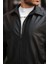 Streetwear Siyah Oversize Vintage Beli Lastikli Rahat Kesim Deri Ceket 4