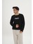 Unisex Pamuklu Içi Polarlı Bisiklet Yaka Sweatshirt 3