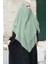 Hazır Bağlama Üç Katlı Şifon Hac Umre Şalı Sufle Khimar Hijab Yeşil 1