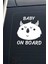 Baby On Board Arabada Bebek Var Sevimli Beyaz Oto Cam Sticker Hayvan Figürlü Ikaz Uyarı Yazısı 5