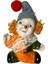 Kumaş Dantelli Kostümlü Saçlı Porselen Palyaço Biblosu 1