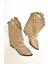 T723972202 Bej Süet Alçak Topuklu Kadın Bot 3