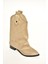 T723972202 Bej Süet Alçak Topuklu Kadın Bot 5
