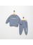 Erkek Bebek Baskılı Çivit 6 Ay Pamuklu Şardonlu 3 Ip Sweatshırt Jogger Takım FV-15833CIV06A 1