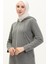 Kapüşonlu Cepli Spor Ferace 3011-03 Gri 3