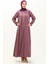 Robalı Fermuarlı Ferace 0702-04 Koyu Lila 2