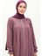 Robalı Fermuarlı Ferace 0702-04 Koyu Lila 3