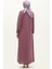 Fermuarlı Cepli Ferace 6666-08 Koyu Lila 5