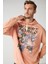 Antıque Erkek Soluk Efektlı Baskılı Polarsız Kapüşonlu Somon Sweatshirt 4