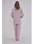 Lila Büyük Beden Kadın Pijama Takımı 3