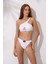 Tek Omuz Tül Detaylı Bikini Takım Beyaz 241265 1