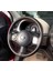 Dikişli Direksiyon Kılıfı Damarlı Siyah Deri Kırmızı Dikiş Nissan Micra Için 1