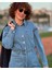 Taş Yıkama Mavi Denim Kadın Tulum 5