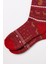 Çocuk Ponponlu Yılbaşı Havlu Soket Çorap kırmızı 5