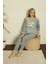 Kadın Uzun Kollu Alt Polar Üst Kışlık Pijama Takımı 02127 1