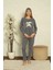 Kadın Uzun Kollu Alt Polar Üst Kışlık Pijama Takımı 02127 3