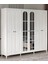 Ücretsiz Montaj - %100 MDF Roma 6 Kapaklı Beyaz Aynalı Gardırop - MDF Dolap - Elbise Dolabı 1