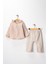 Pio Kids %100 Pamuk Keten Müslin Katlanabilir Kollu Kapüşonlu Jogger Alt 6-24 Ay Erkek Bebek Çocuk Takım 4